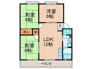 パークヒル枚方Ｆ棟の物件間取画像